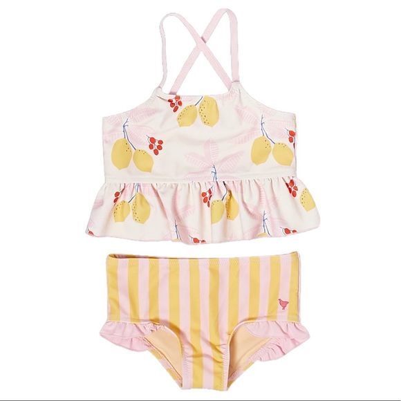 PINK CHICKEN - Joy Tankini Swimsuit in Antique White Lemons - Picture 5 of 15